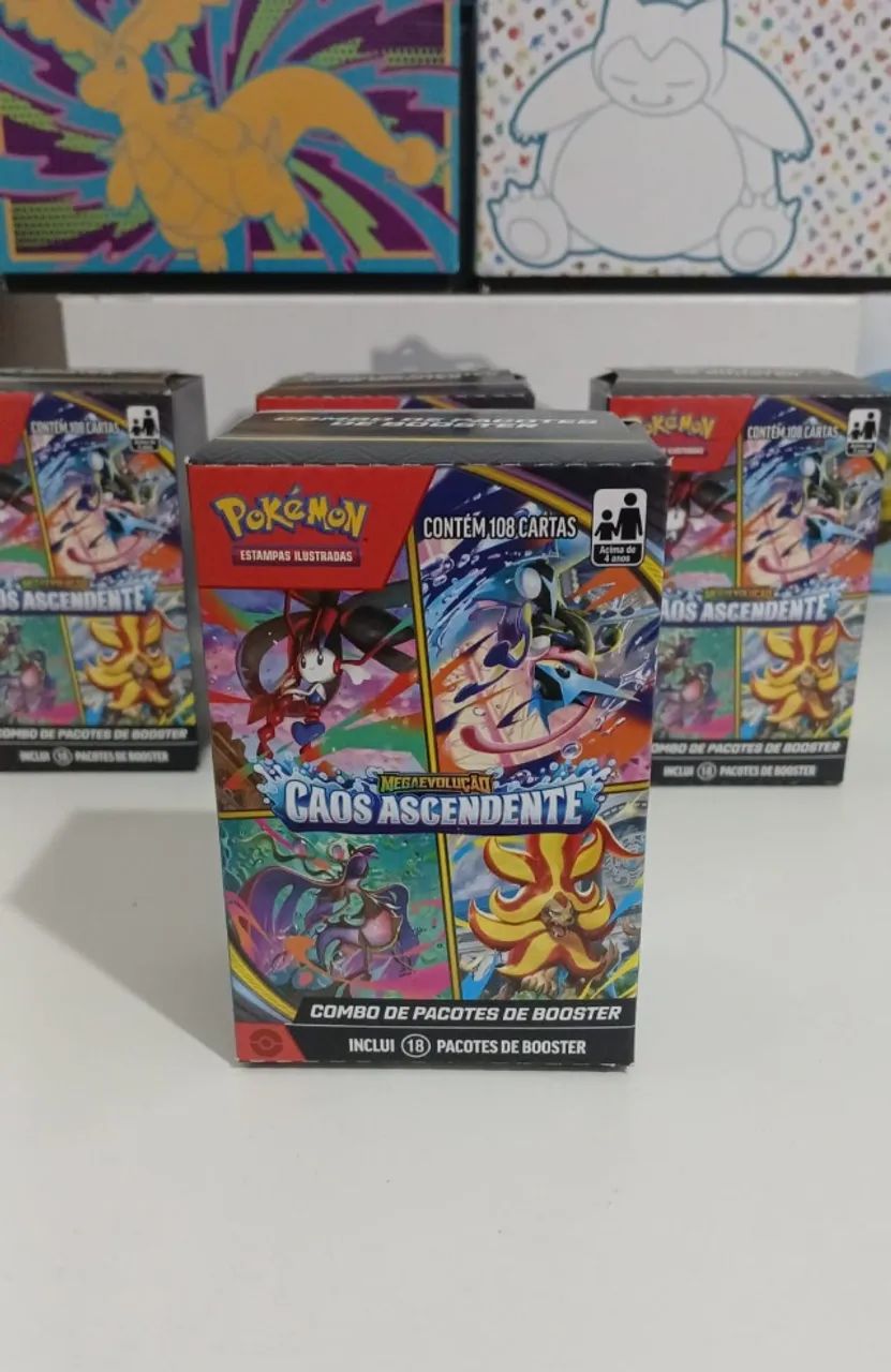 Cartas Pokemon Copag - Combo de Pacotes - Megaevolução 4 - Caos Ascendente  - Foto 3