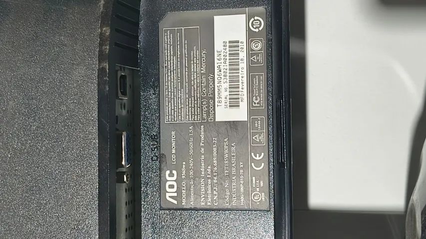 monitor LCD AOC, modelo 936Swa (de 18.5 polegadas) - Foto 3