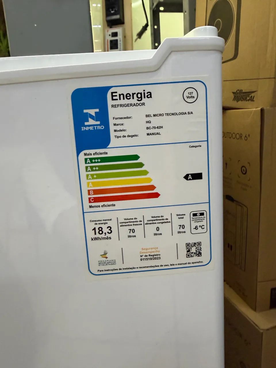 Frigobar basicamente zero 70 Litros