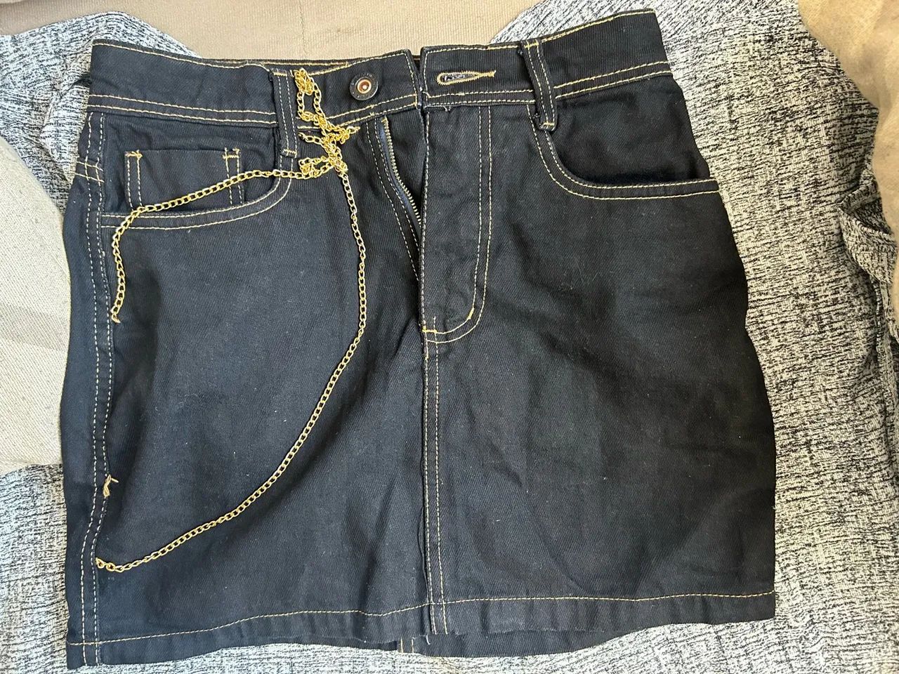 Mini saia jeans 