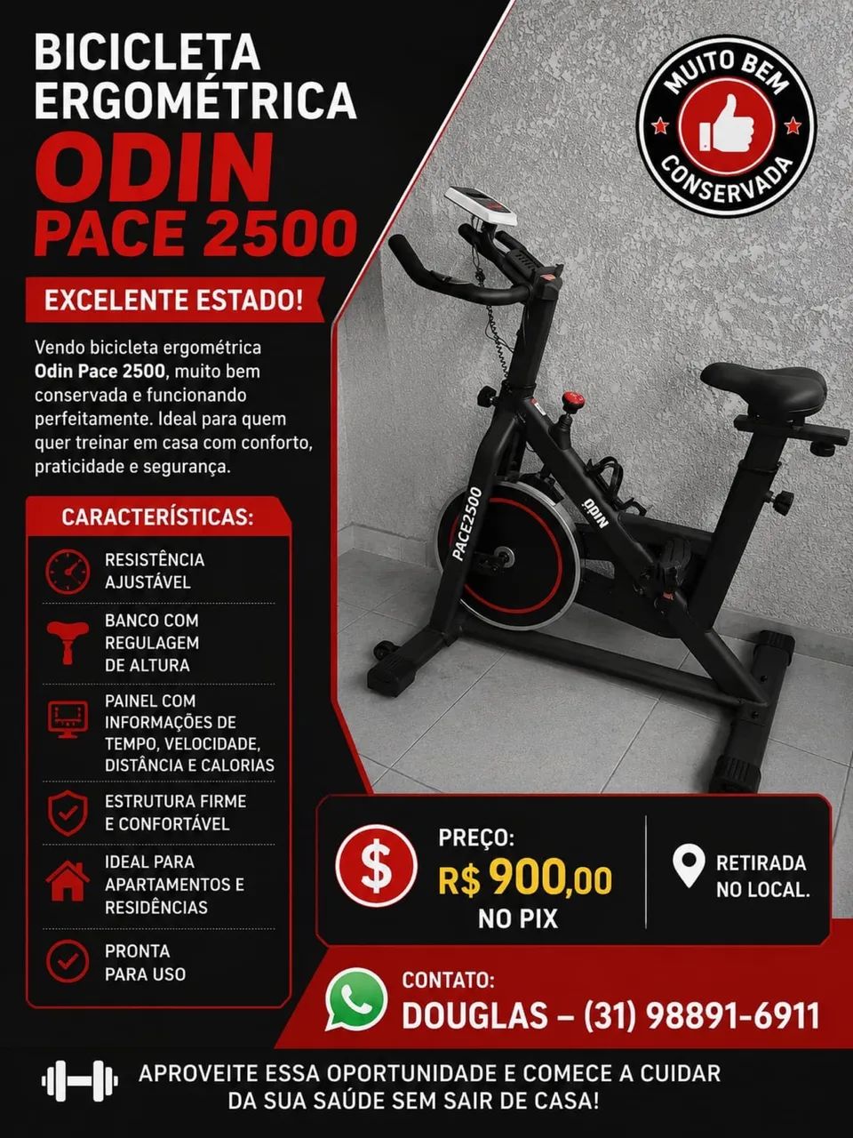 VENDO BICICLETA ERGOMÉTRICA 