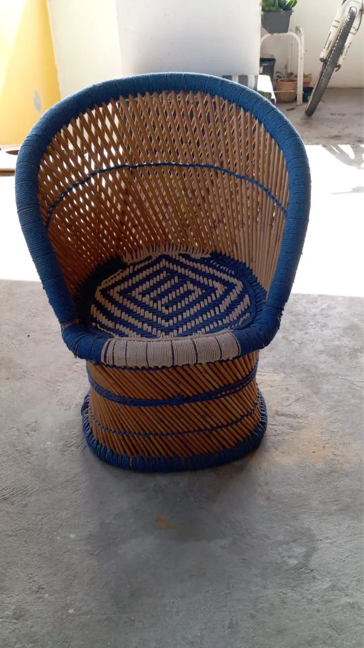 Cadeira de palha com crochê westing - Foto 2