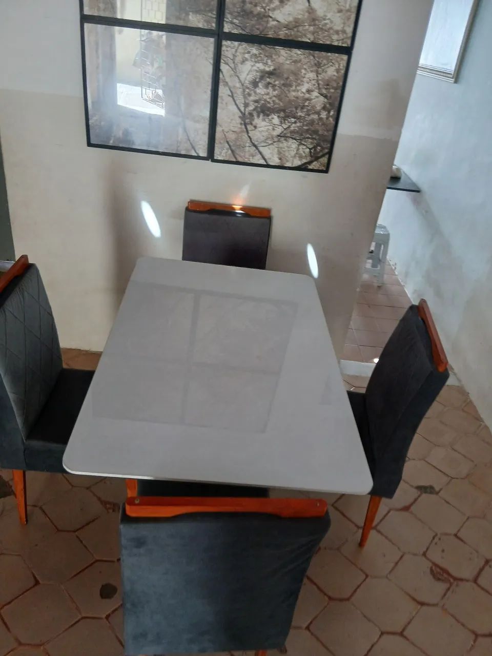 Mesa de vidro 4 cadeiras