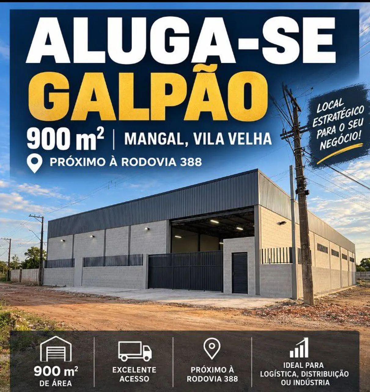 Galpão 900m Mangal- Vila Velha para alugar 