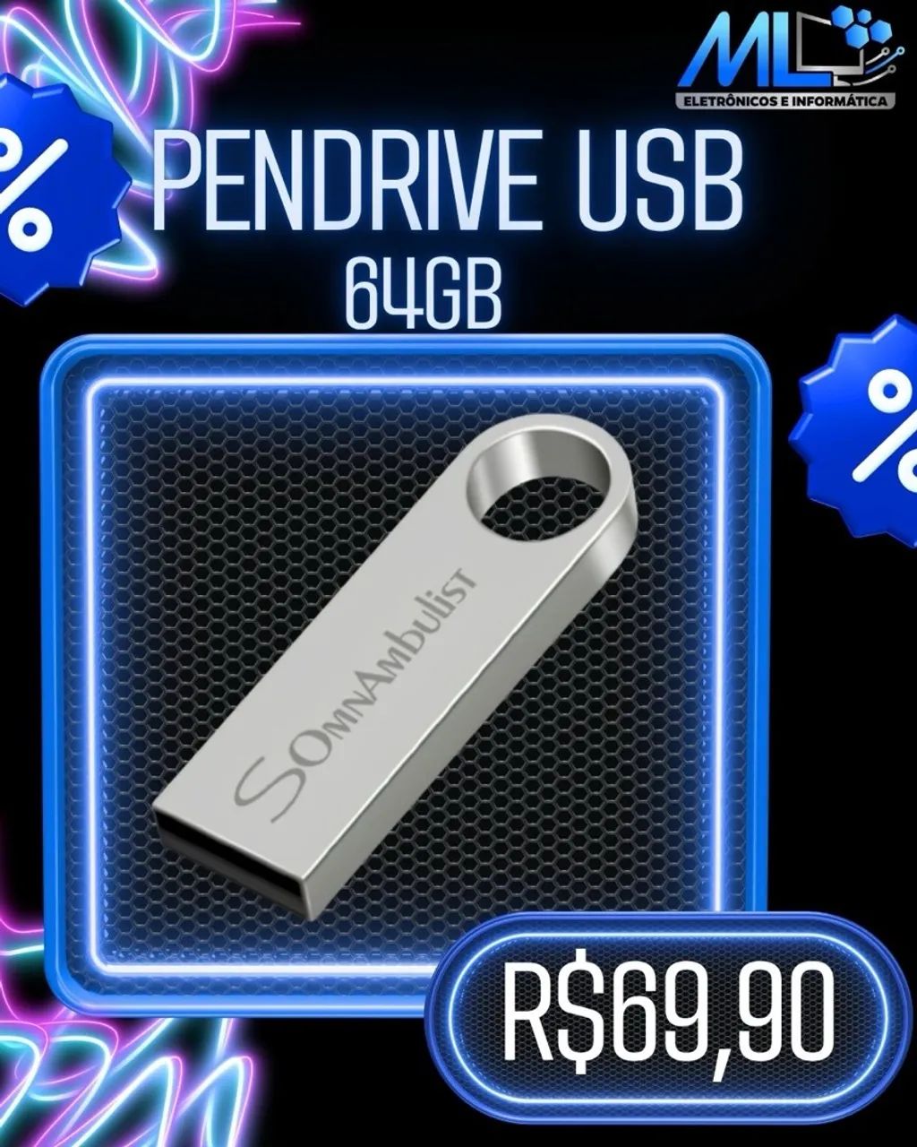 Pen-drive 64 gigas 