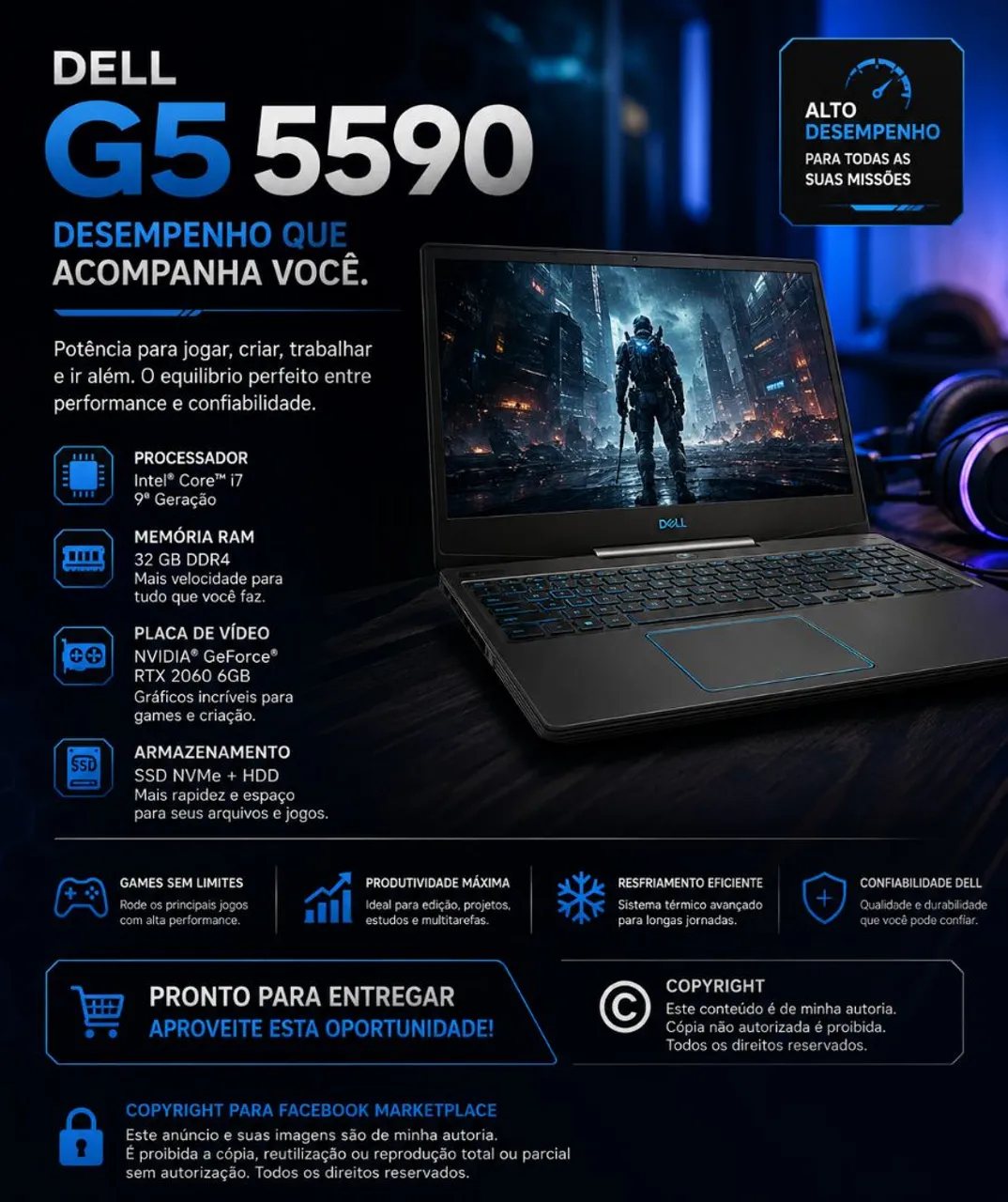 MacBook Pro a2141 16 polegadas Intel Core i9 Ssd 1tb e 16 de ram c