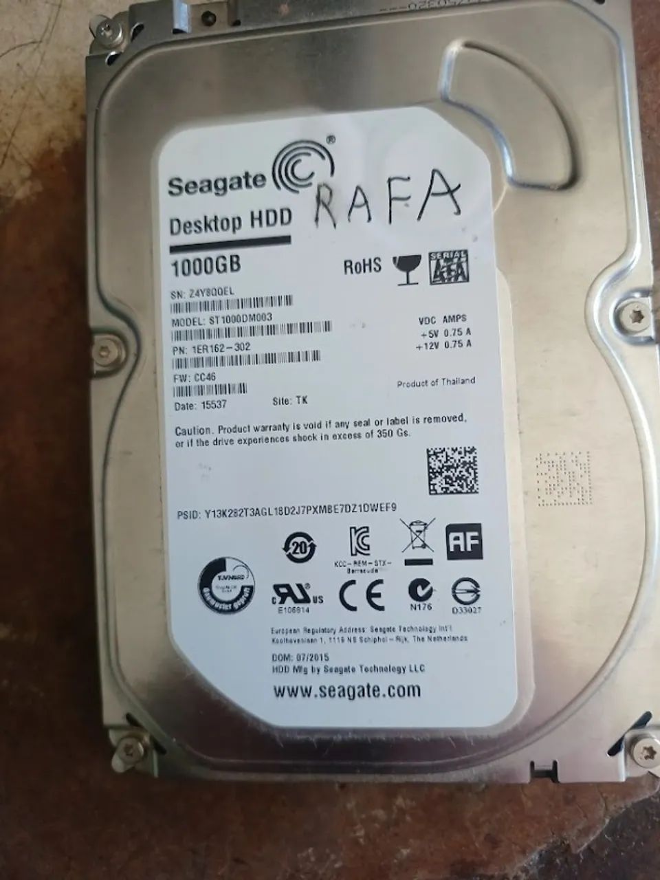 hd 1tb com programa de maquina de musica 