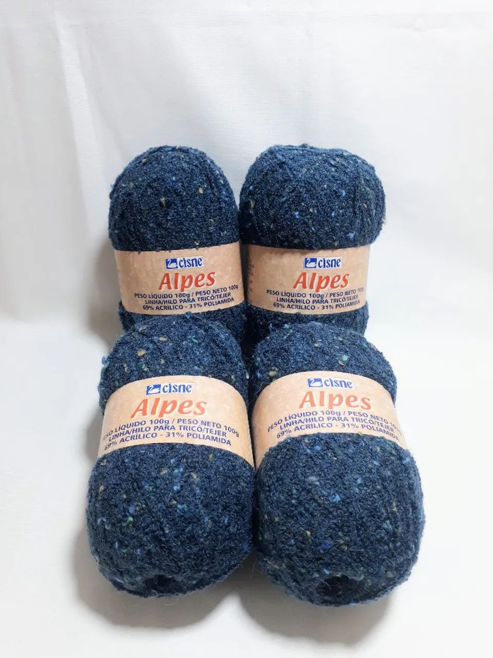04 novelos lã cisne azul tex 280