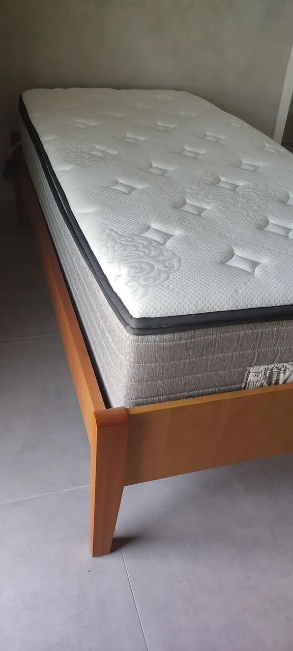 Cama madeira maciça e Colchão D33 Probel solteiro  - Foto 3