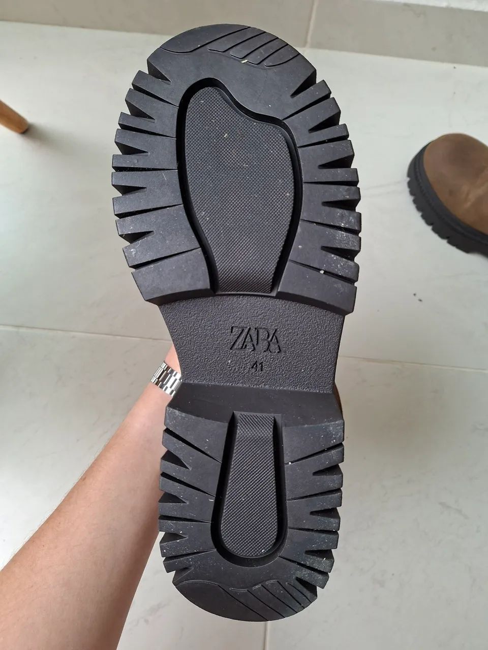 Bota Couro Marrom ZARA - Foto 3