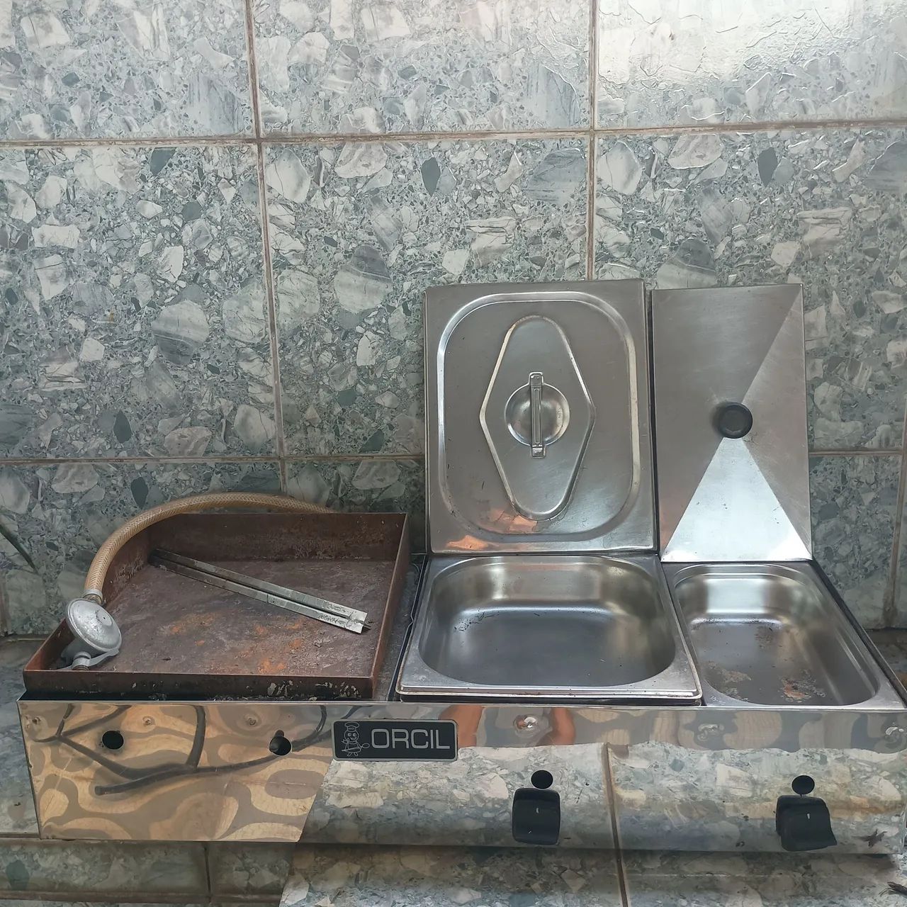 Chapa e cachorro quente de inox 77cm e 33 larg marcar ORCIL. - Foto 5