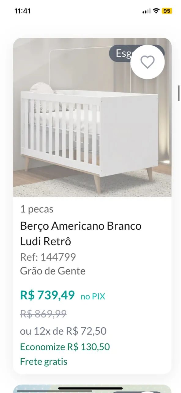 Berço americano 3 em 1 (grão de gente) - Foto 5