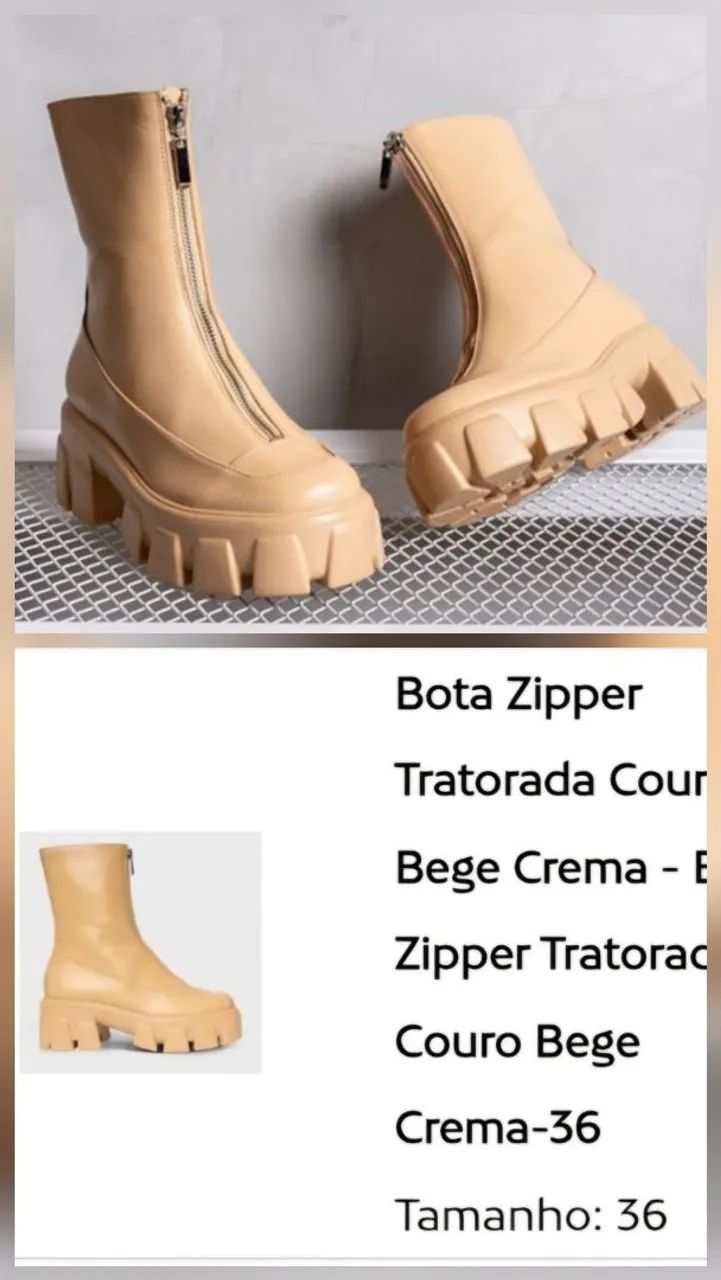 Bota nova em couro
