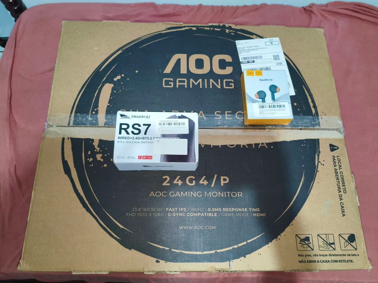 Monitor,mouse e fone 