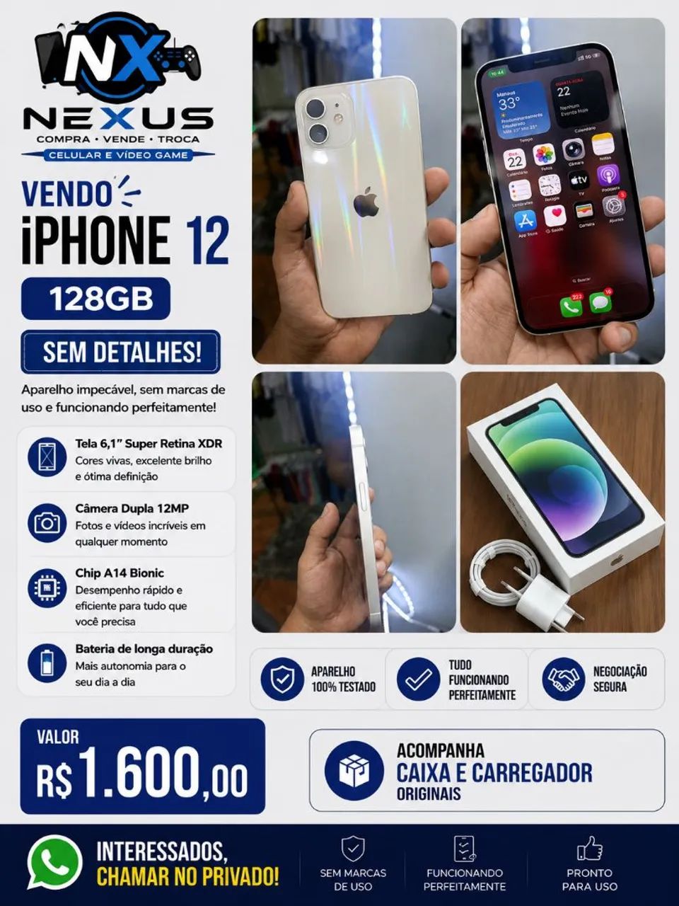 iPhone 12 128gb - sem detalhes. - Celulares e Smartphones