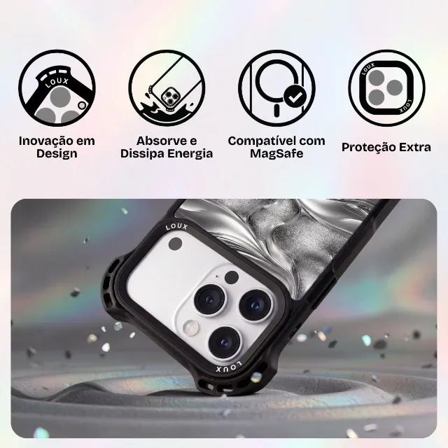 Capa Para iPhone Personalizada Sua Foto Obsidian MagSafe - Foto 2