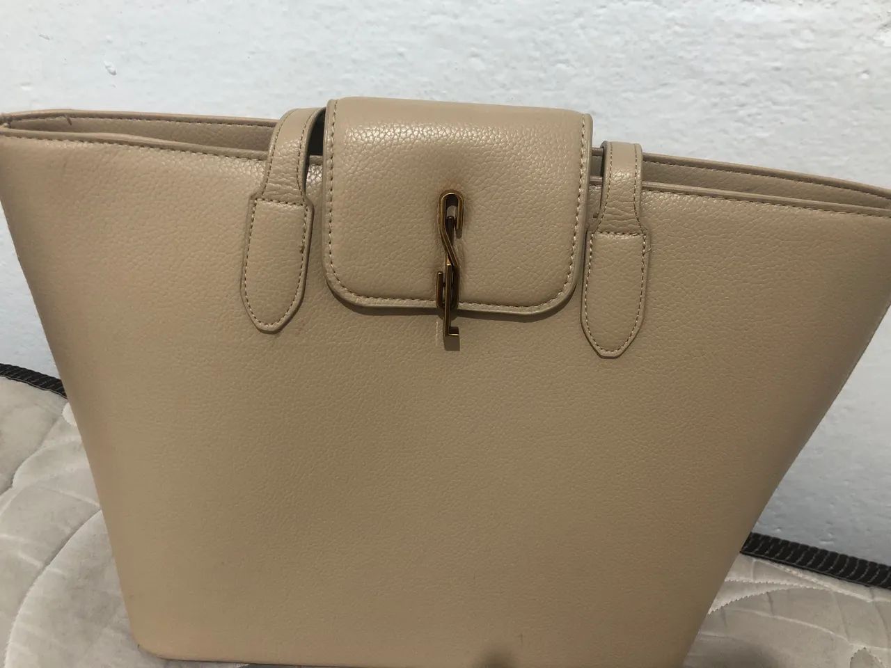 Bolsa Santa Lolla Estruturada Bege Claro