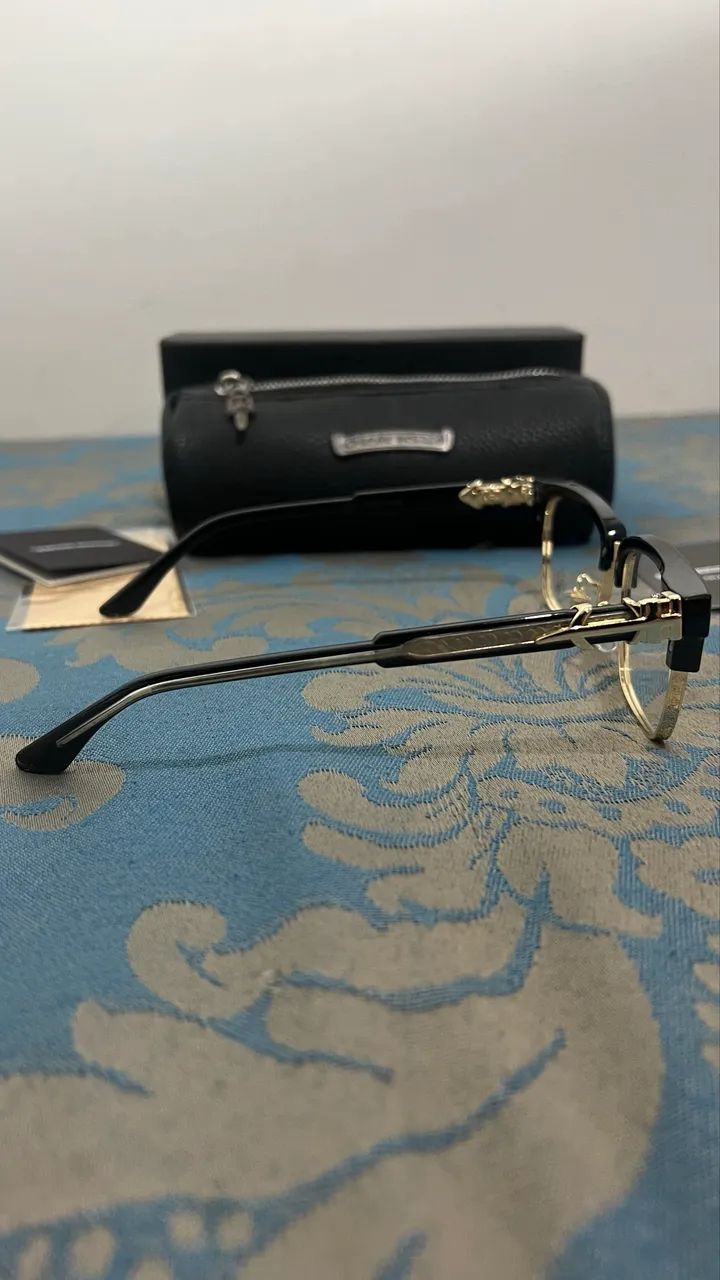 Óculos Chrome Hearts dourado  - Foto 3