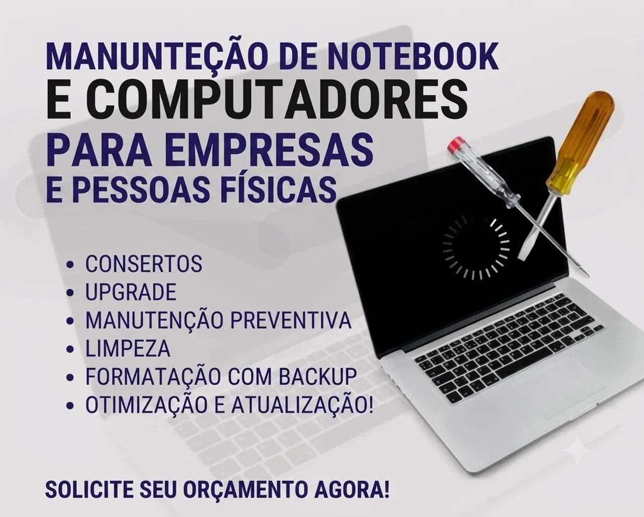 Assistência e manutenção em notebook, computadores e venda de peças 