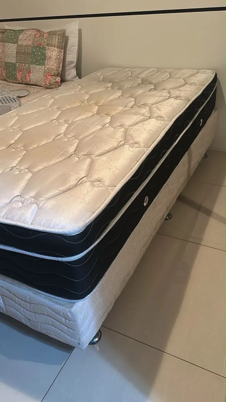 Cama Box de Solteiro + Colchão Ortobom Black Pocket 