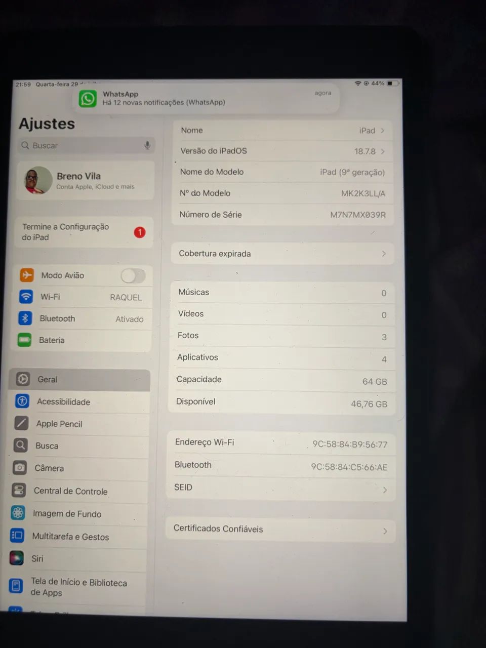 iPad 9 com caixa e carregador  - Foto 2