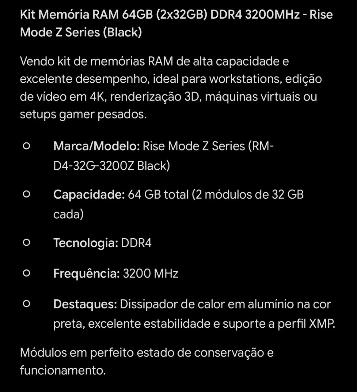 Rise Mode Z Series 32GB 3200MHz DDR4 - Foto 4