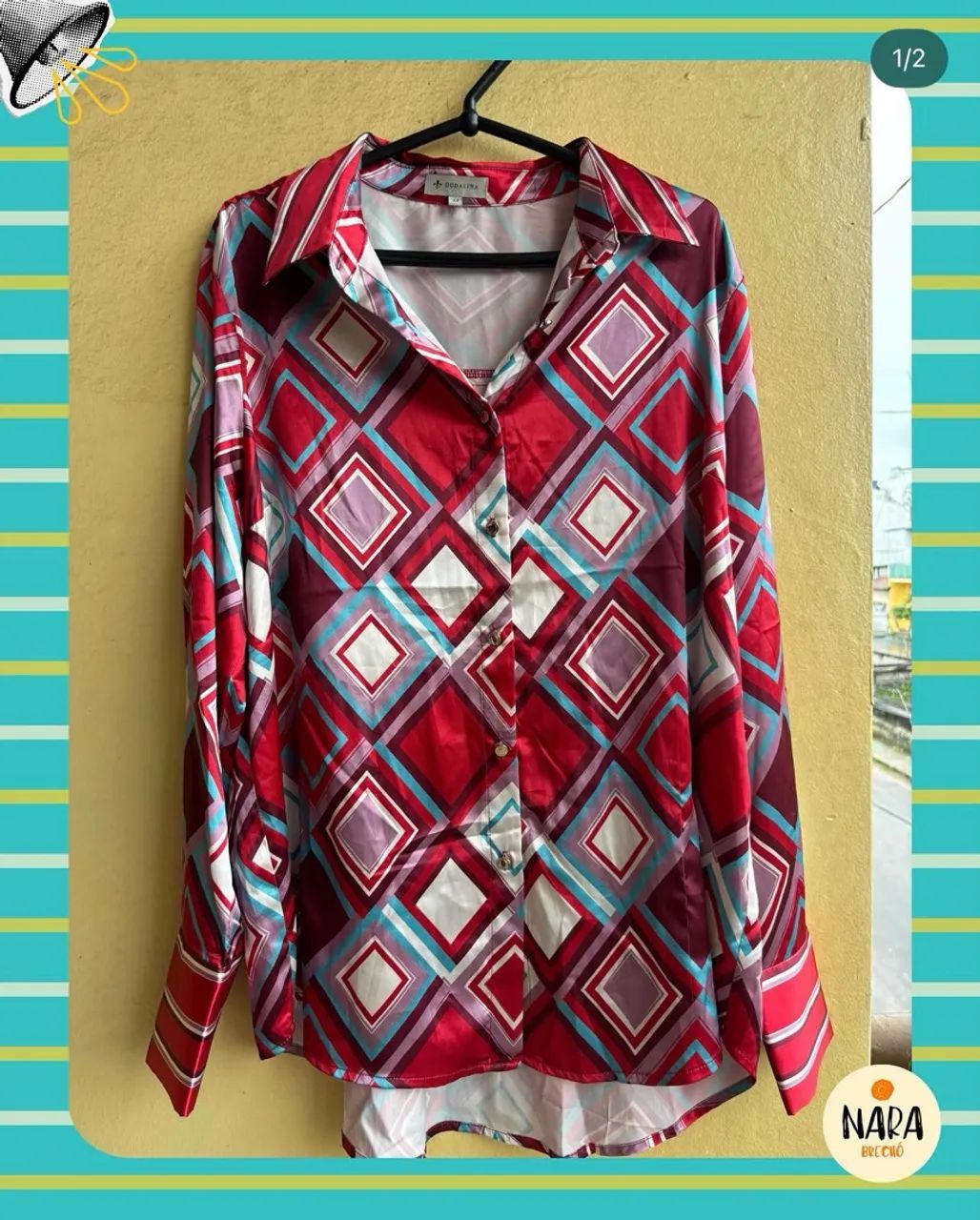 Blusa de botão estampada 
