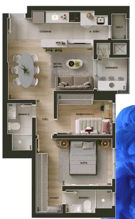 PLANTA 60m²