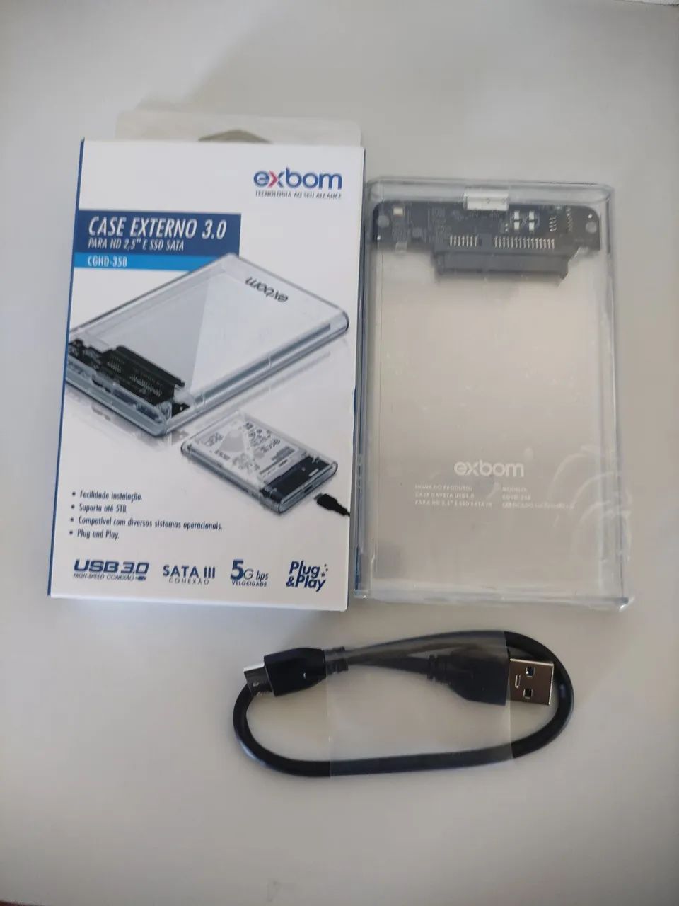 Case externo transparente para HD de notebook e ssd 