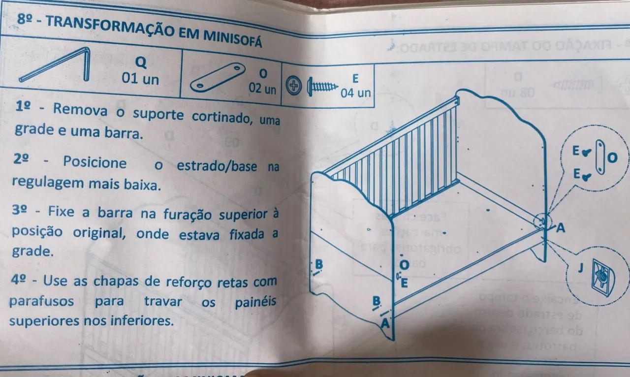 Berço 3 em 1 + colchão e travesseiro.  - Foto 4