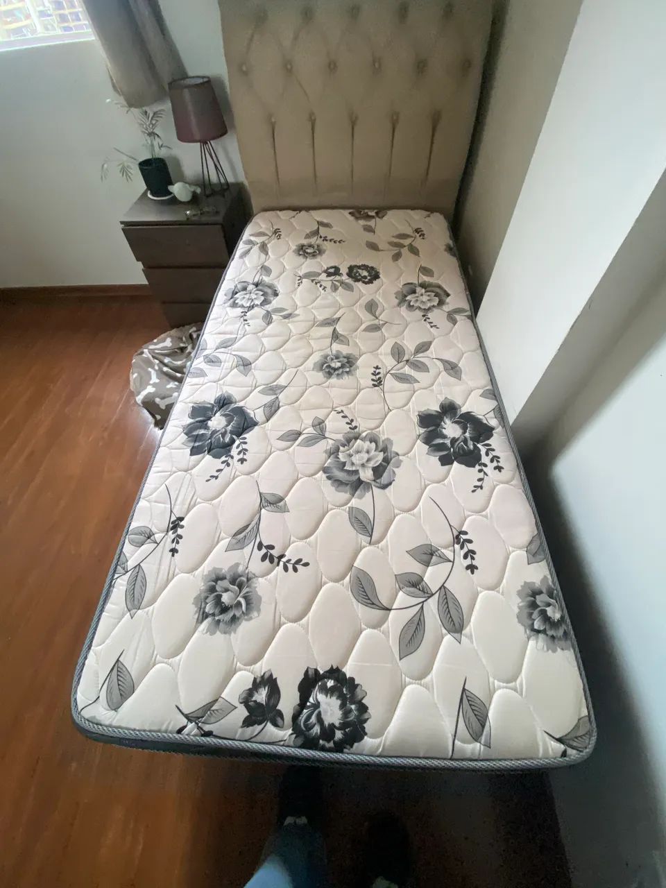 Cama box completa: colchão com protetor e cabeceira  - Foto 4