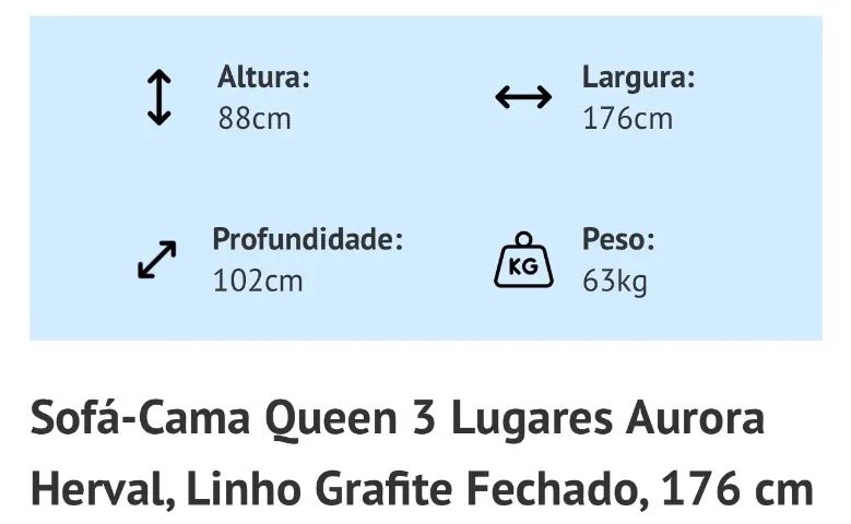 Sofá Cama Queen 3 lugares em Linho Cinza - Foto 5