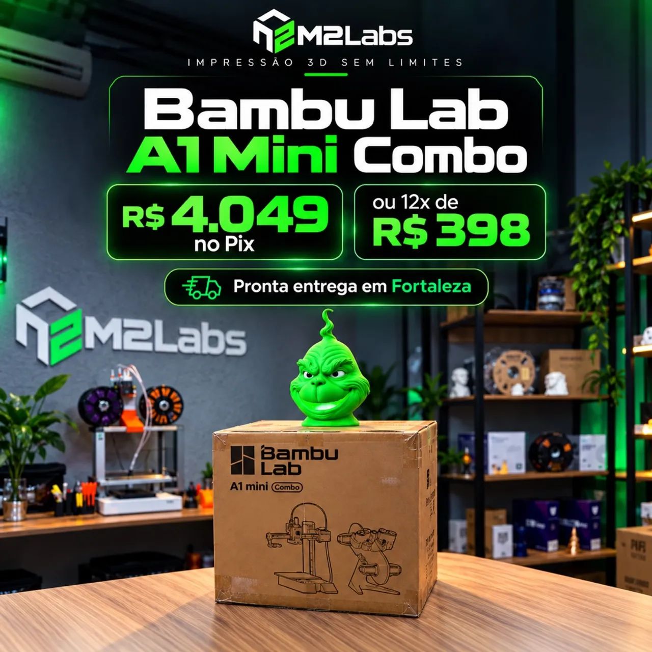 Impressora 3D Bambu Lab A1 Mini Combo