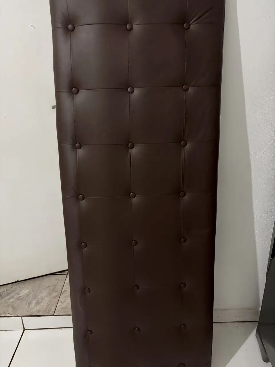 Cabeceira cama box courino marrom 