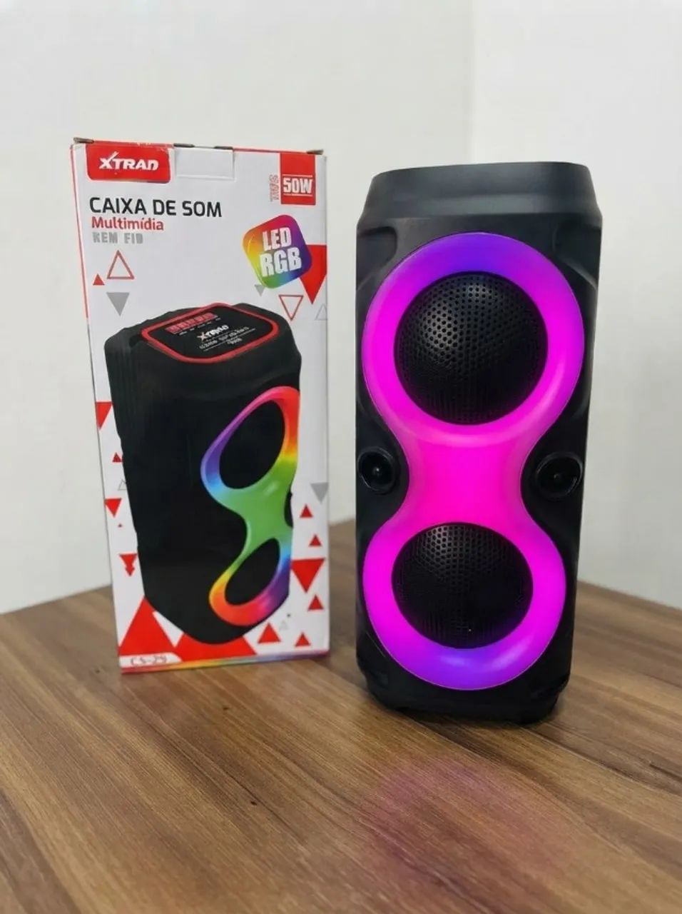 Caixa de Som Bluetooth com LED RGB 