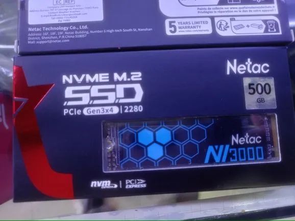 SSD NVMe M.2 Netac NV3000 500GB PCIe Gen3x4 - Novo Lacrado | Alta