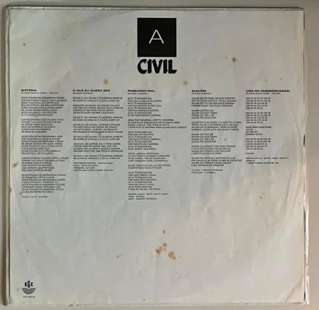 LP VINIL CIVIL (1987) - Foto 4