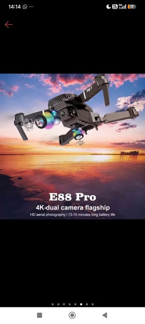 DRONE E88 PRO COM IMAGENS EM 4K - Foto 4