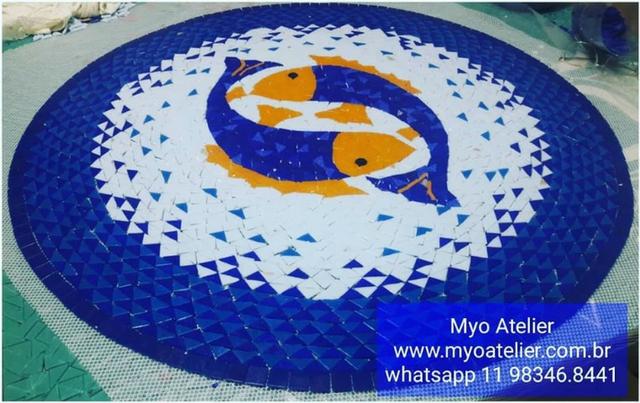 Raia mosaico para piscina, peixe, tartaruga, polvo, cavalo marinho, mosaico - Foto 2