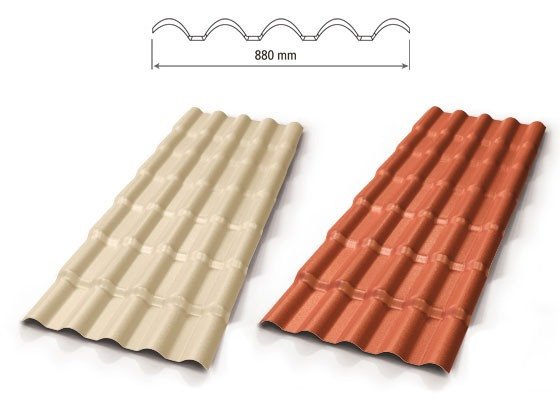 Telha de PVC Precon tipo Colonial cor Cerâmica ou Marfim 3,28x0,86