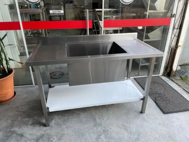 Pia em inox nova com cuba tanque 