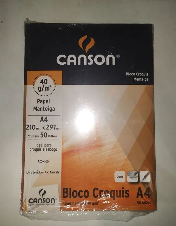 10 Bloco Croquis Manteiga Canson A4 40g/m² - 50 Folhas - Foto 2