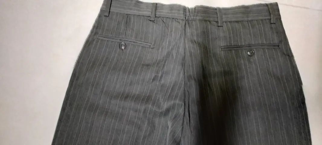 Calça social masculina 44 cinza listrada - Foto 3
