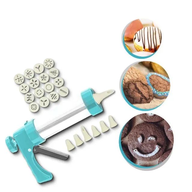 Pistola Para Confeitaria 16 Moldes 22x14cm Ud656 123util - Foto 4