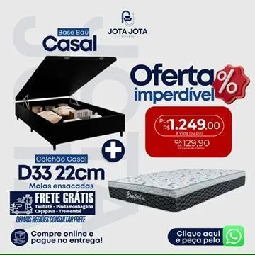 Cama Casal - Frete Grátis Taubaté Cacapava Pinda - Foto 3