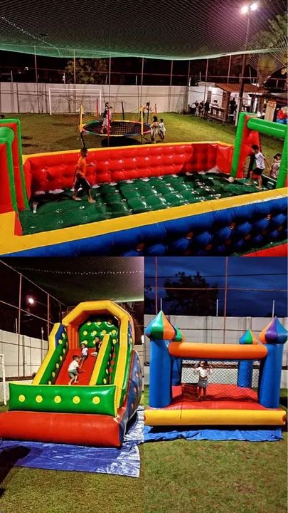 Locação de Brinquedos Infláveis, Fliperama, Cama Elástica, Pula Pula, canhão de espuma