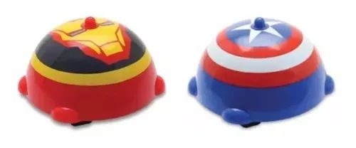 Pião de Batalha Carrinho Fricção Marvel Gyro Hero DTC - Homem de Ferro & Capitão América - Foto 3