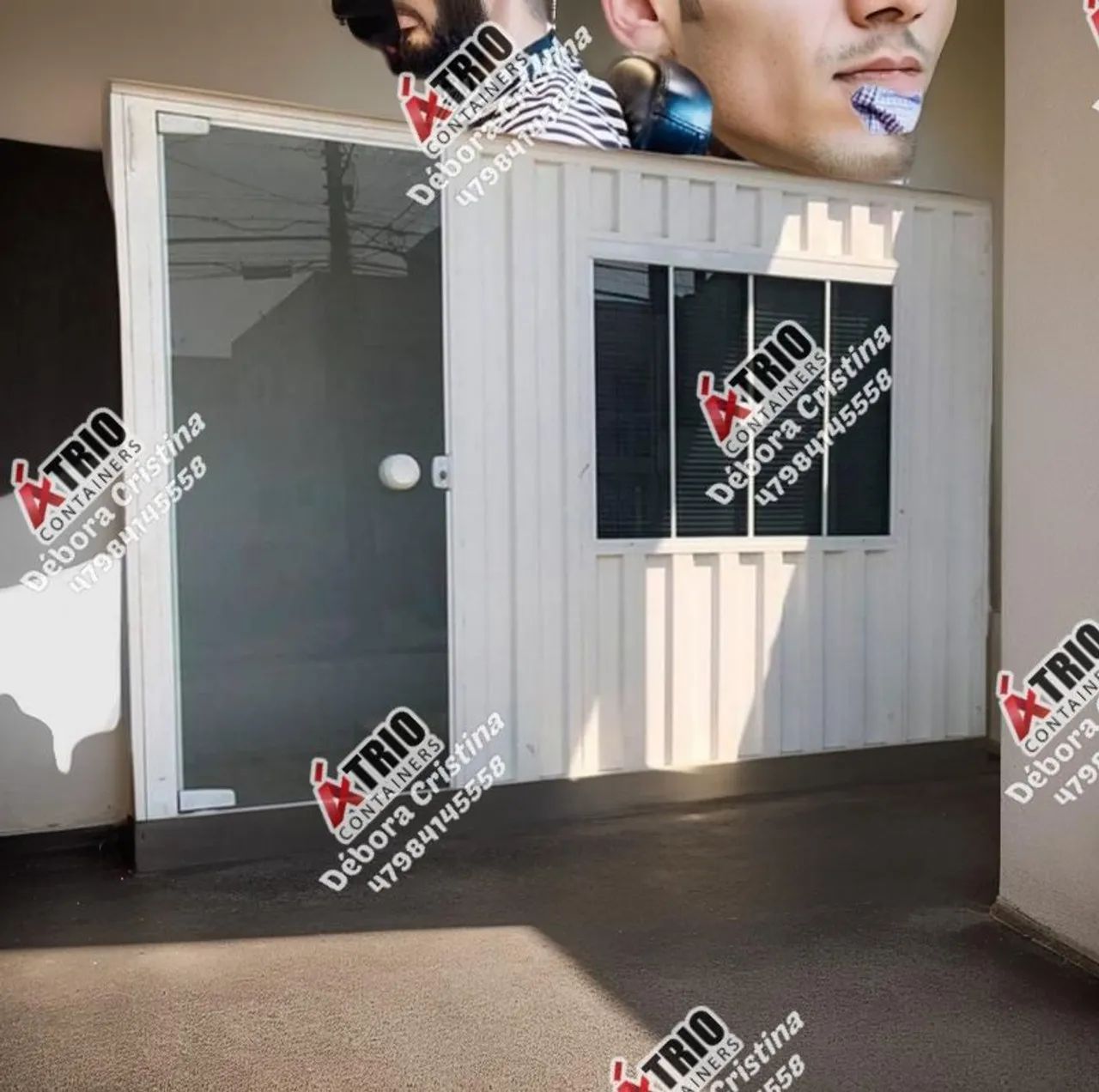 Container home escritório desmontável com aberturas 