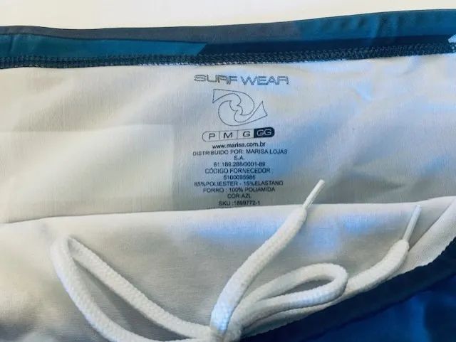 Sunga Masculina Desenhos Geométricos em Azul Tam GG - Foto 2