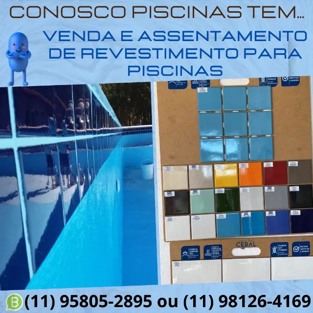 Revestimento cerâmico para piscina, fachadas, linha externa e interna é Conosco Piscinas!